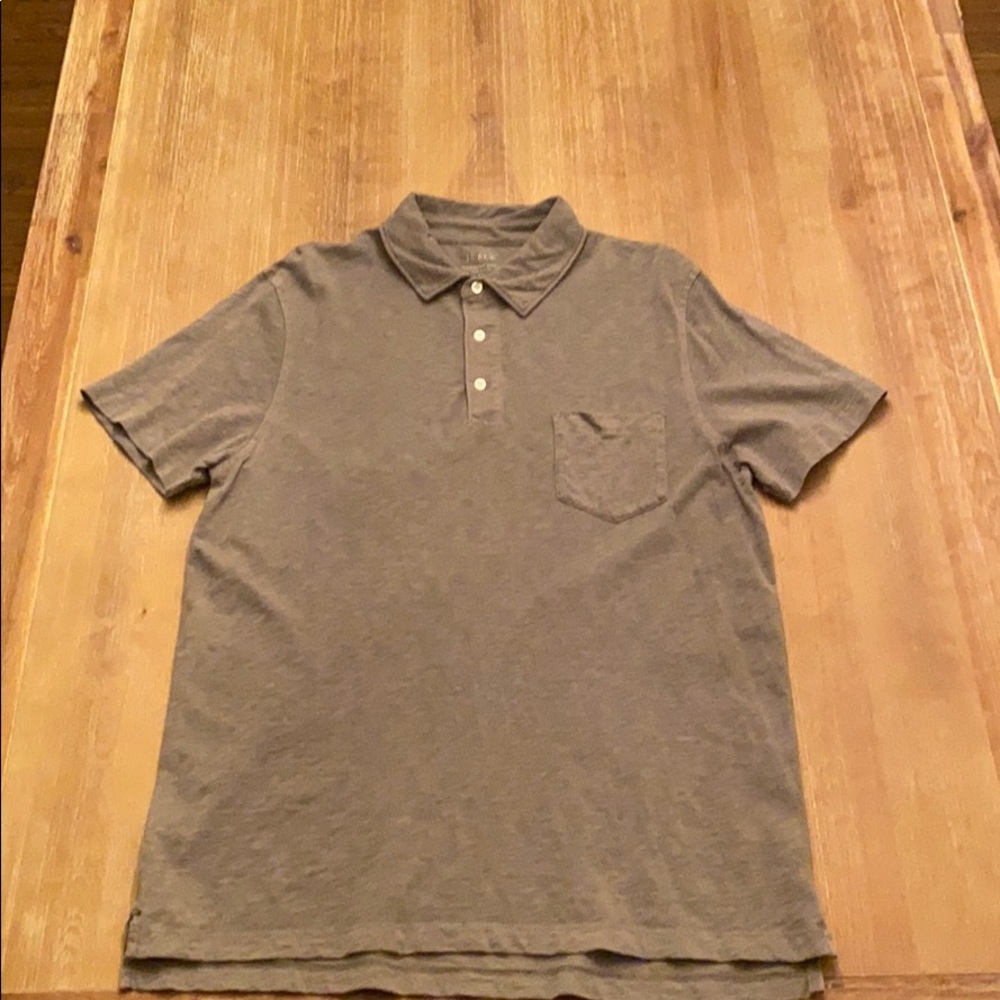 JCrew Garment-Dyed three button pocket polo shirt
